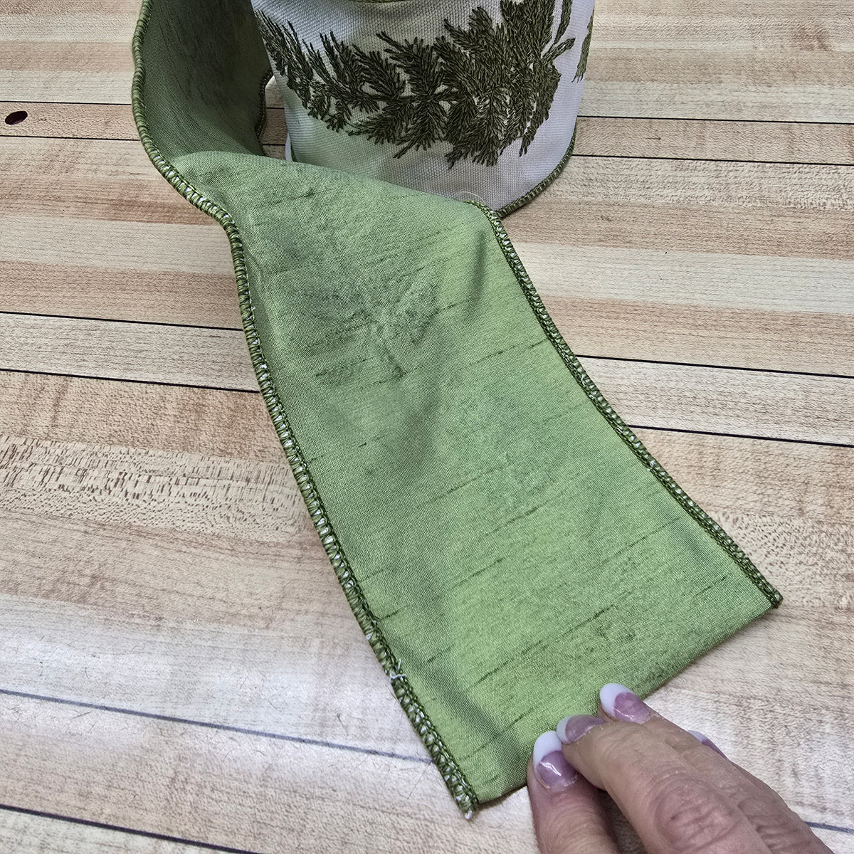 4&quot; Pine Embroidered Ribbon -- #rw6835