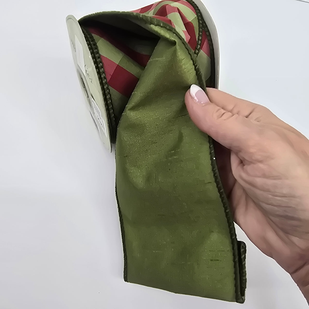 4&quot; Check Dupione Ribbon--#rw2428