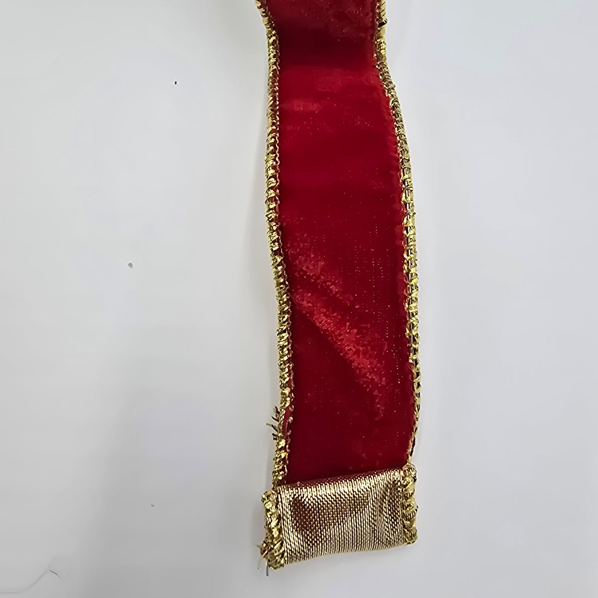 1&quot; Velvet Ribbon-Gold Edge--#rv3005-re/go