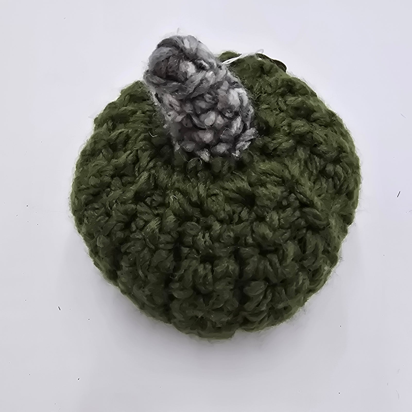 Sm Handmade Pumpkin/Dk Green #28--Crochet