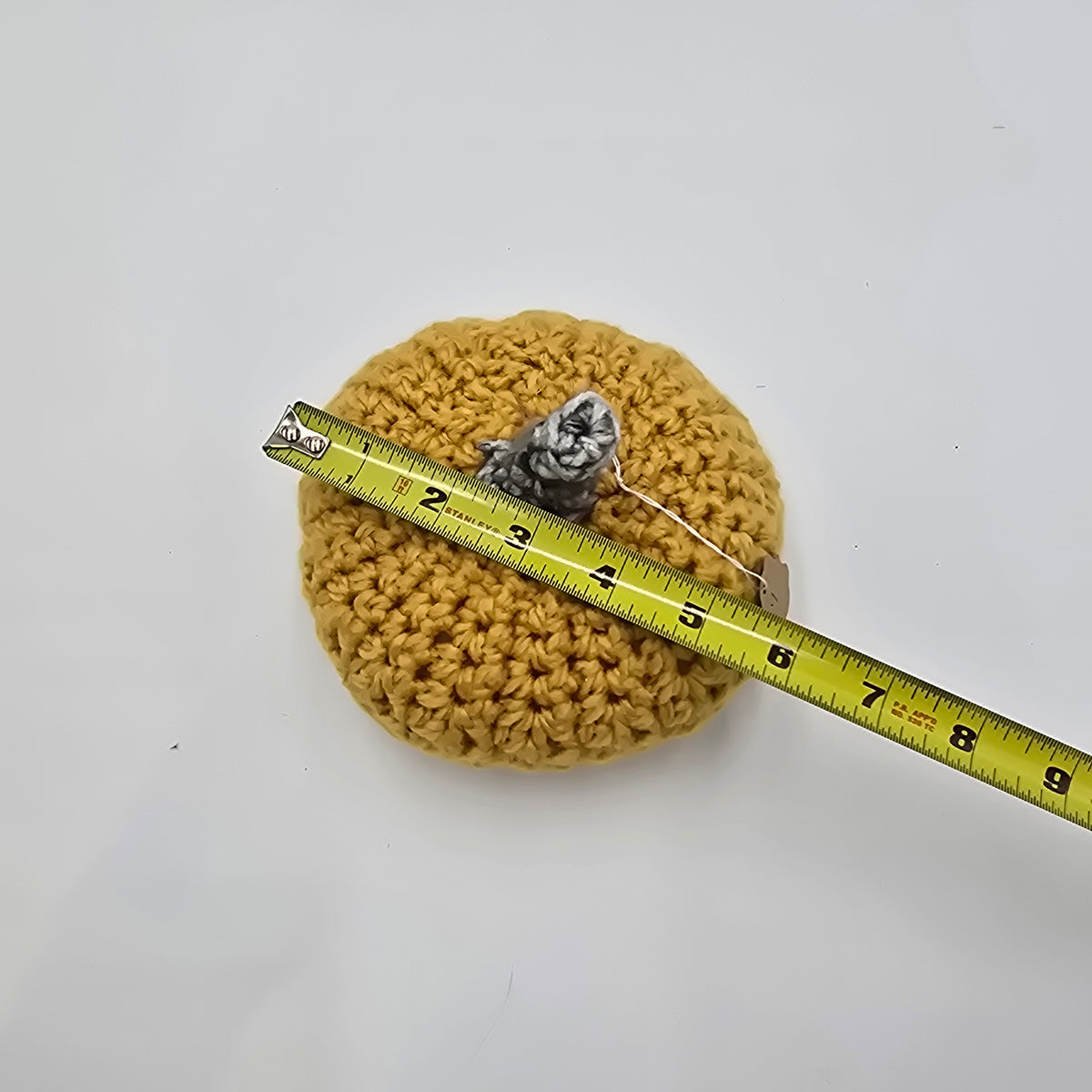 Med Handmade Pumpkin/Mustard #7--Crochet
