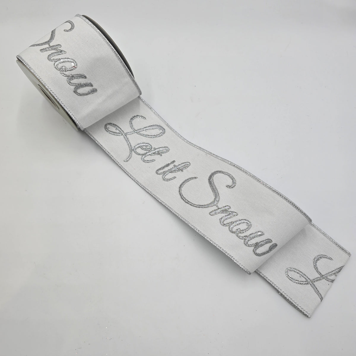 4&quot; Let it Snow Ribbon--#rw2793-wh/si