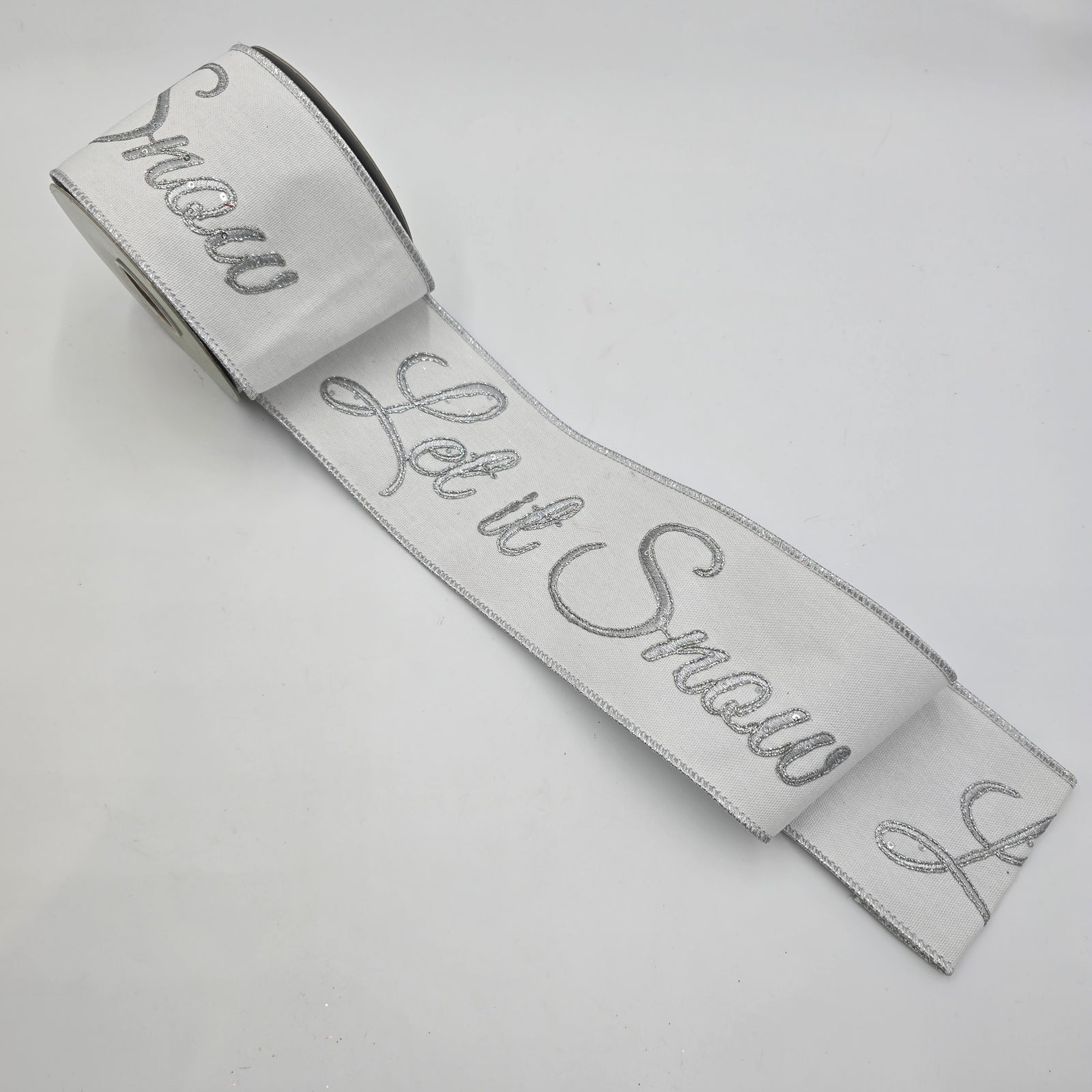 4" Let it Snow Ribbon--#rw2793-wh/si
