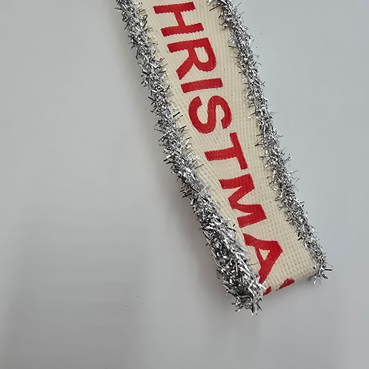 1.5&quot; Merry Christmas Twill Ribbon-Tinsel Edge--#rw2753-cr/re
