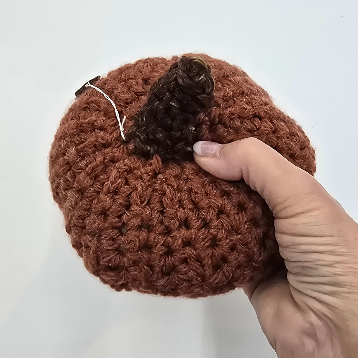 Med Handmade Pumpkin/Rust #11--Crochet