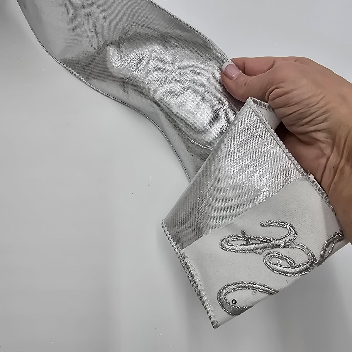 4&quot; Let it Snow Ribbon--#rw2793-wh/si