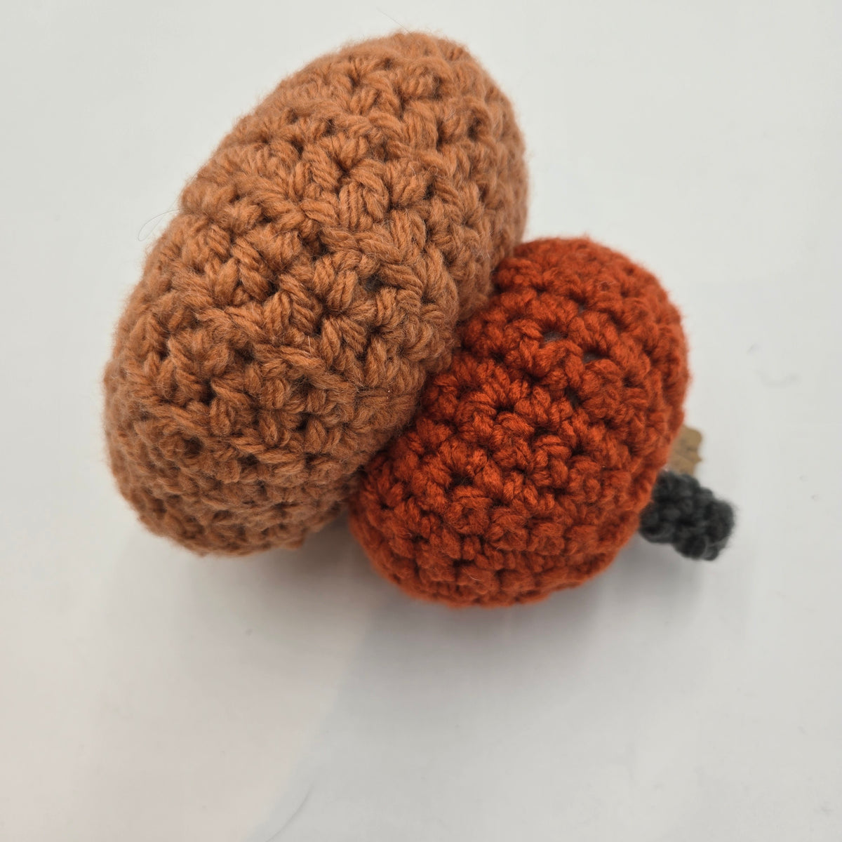 Double Handmade Pumpkin/Salmon-Orange #31--Crochet