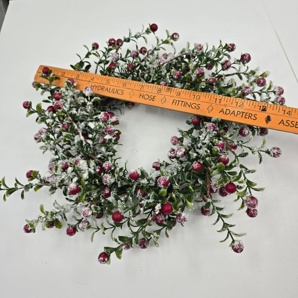 14&quot; Snowy Berry Candlering/wreath--#xbw210