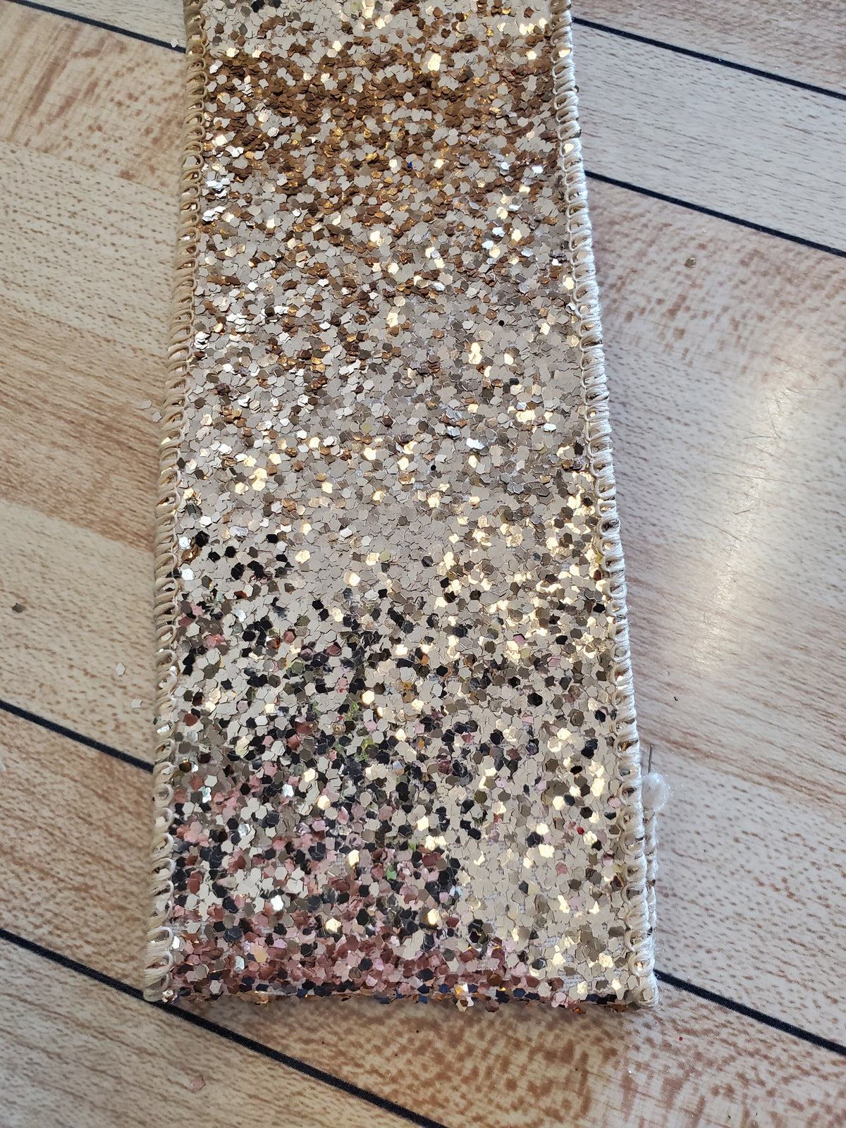 Gold Glitter/Spangle Ribbon--2.5&quot;