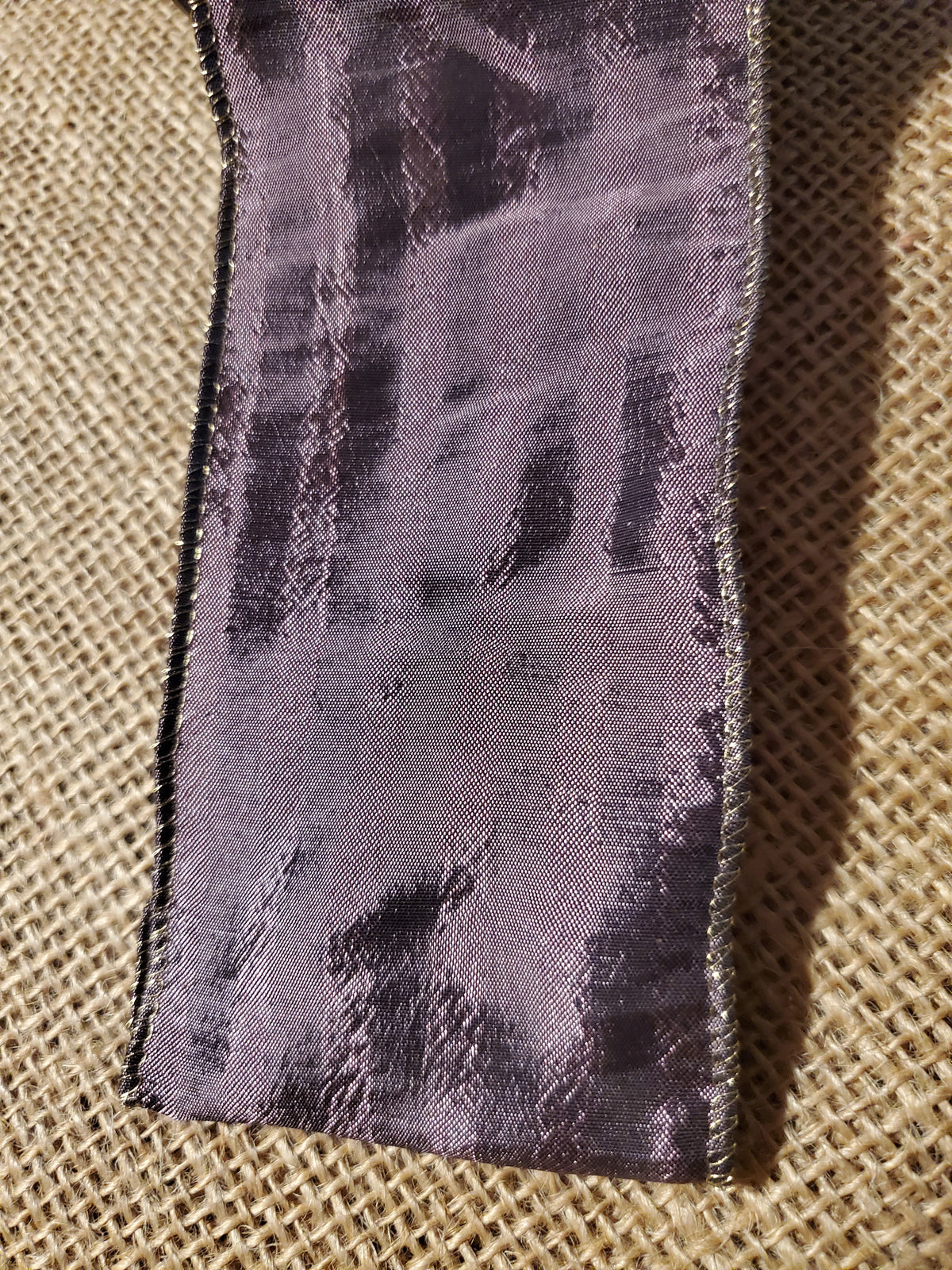 Purple Striped Dupione Ribbon-2.5&quot;