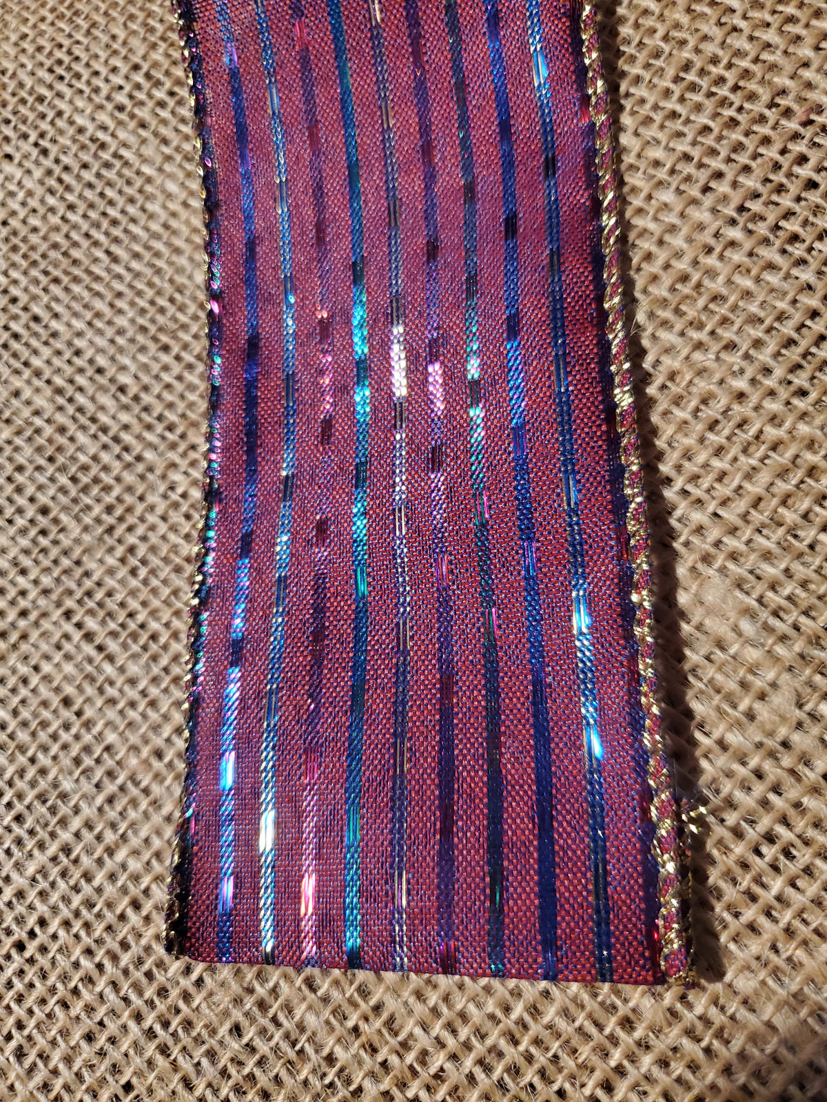 Metallic Stripe Ribbon--2.5&quot; wide