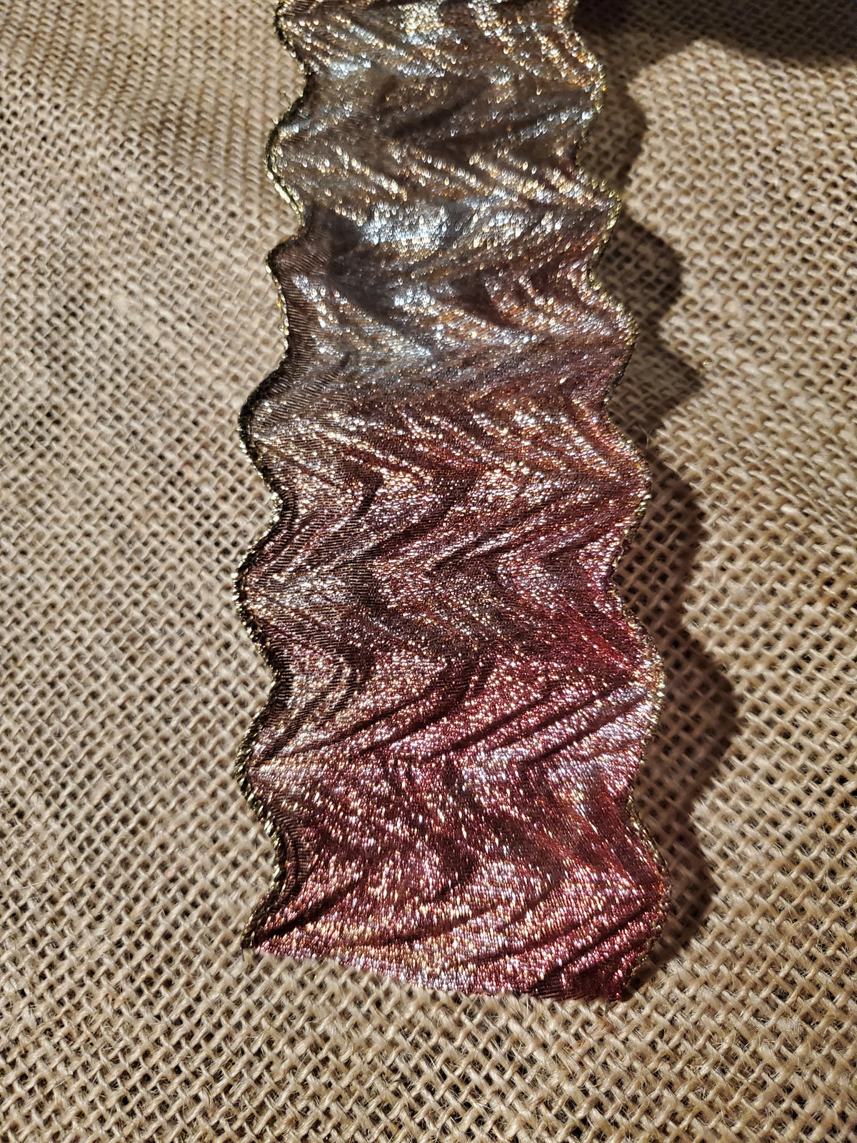 Ombre Metallic Chevron Drape Ribbon--2.5&quot; wide