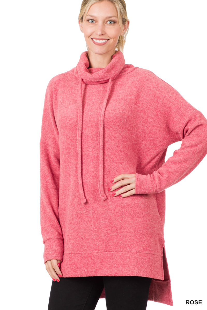 Pink funnel 2024 neck sweatshirt