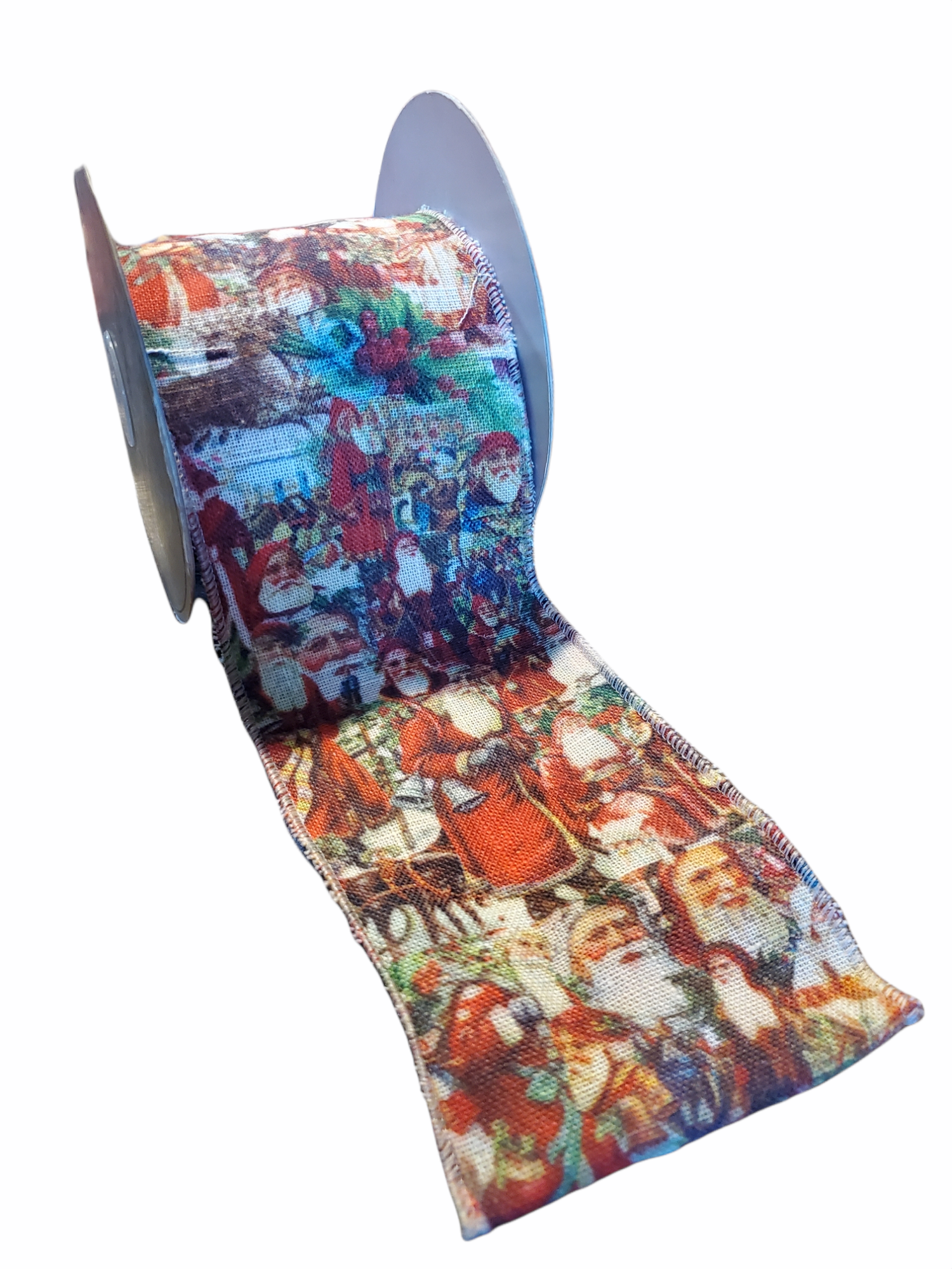 Vintage Santa Print Ribbon--4" #rw3090