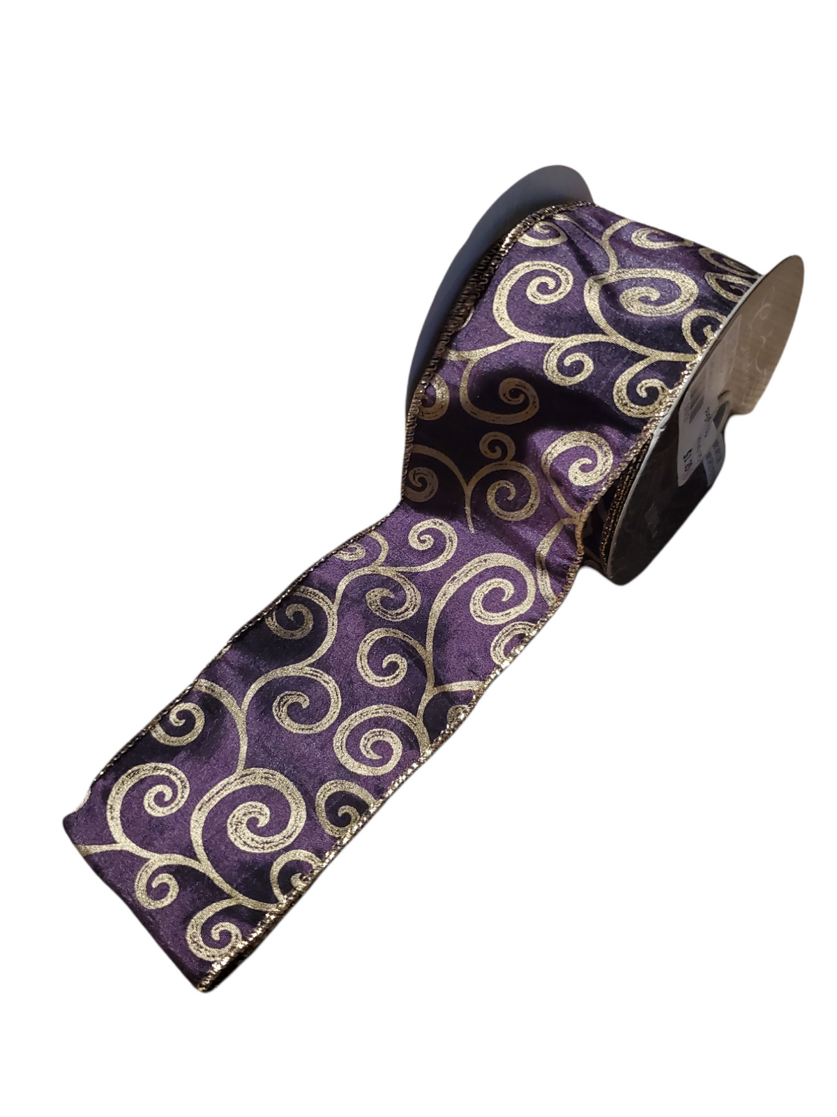 Plum &amp; Gold Swirl Ribbon-2.5&quot;