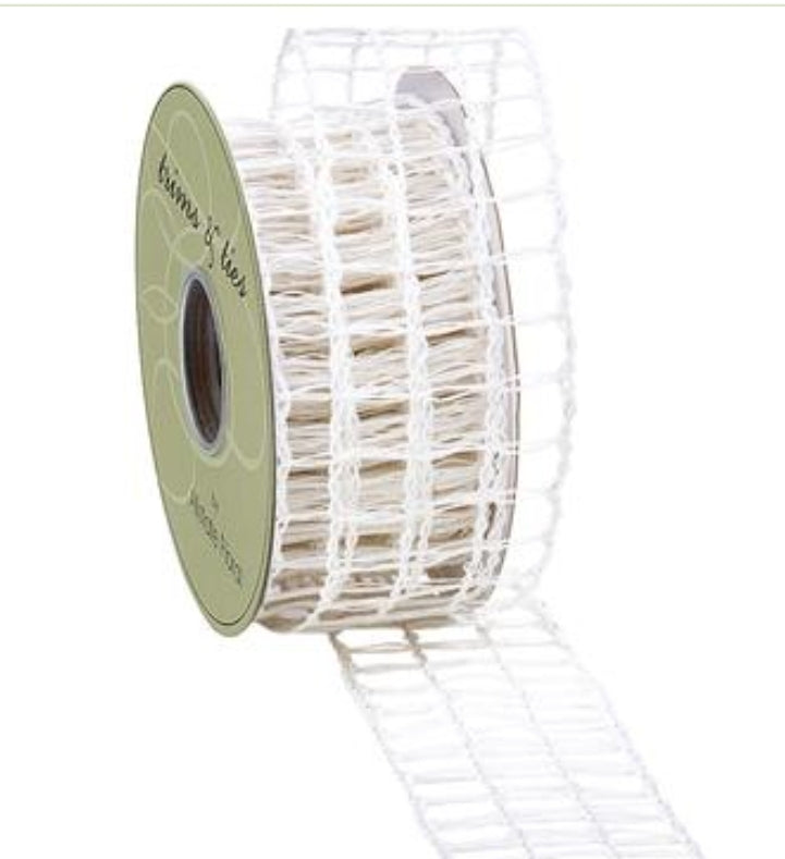 2.25" Mesh Ribbon--white