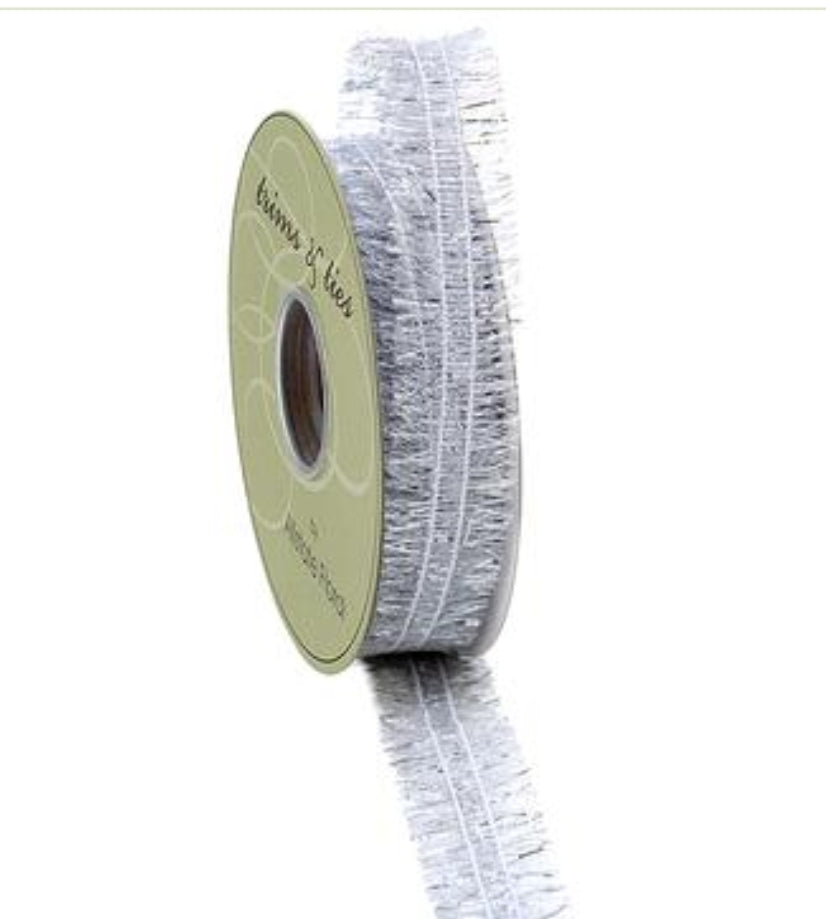 Silver Fringe Ribbon--1"