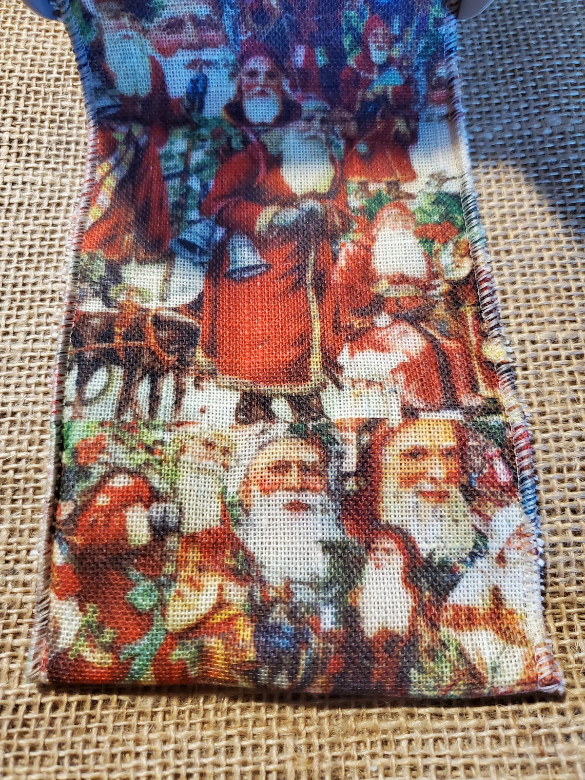 Vintage Santa Print Ribbon--4&quot; #rw3090