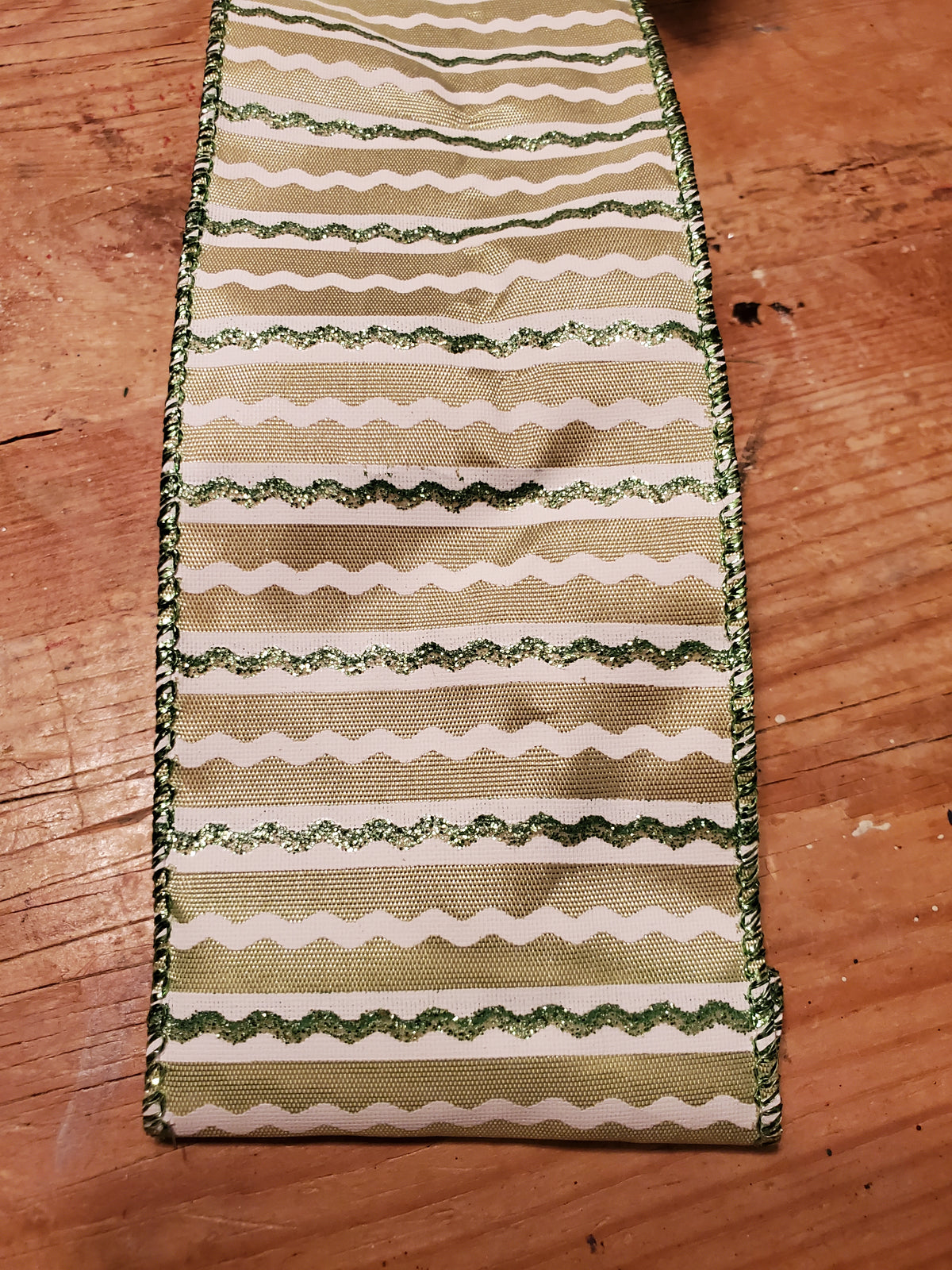 Green &amp; White Candy Stripe Ribbon--2.5&quot; wide