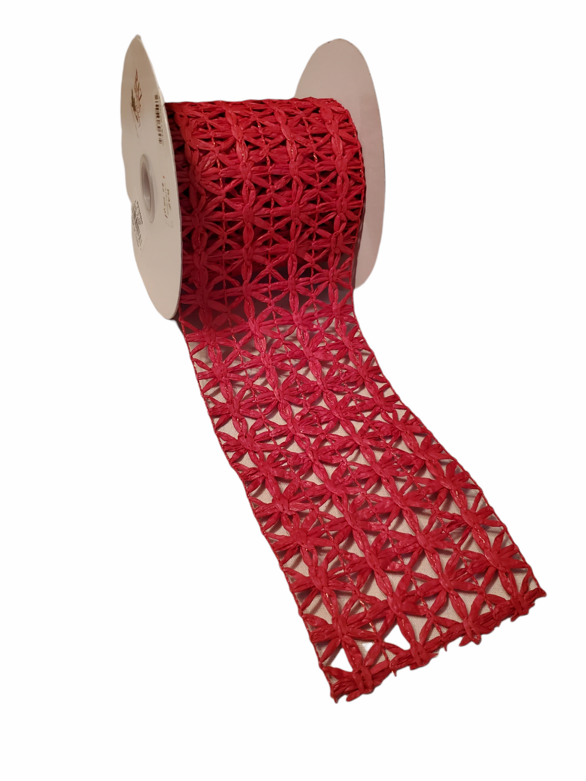 Soft Red Lattice Ribbon--4&quot;