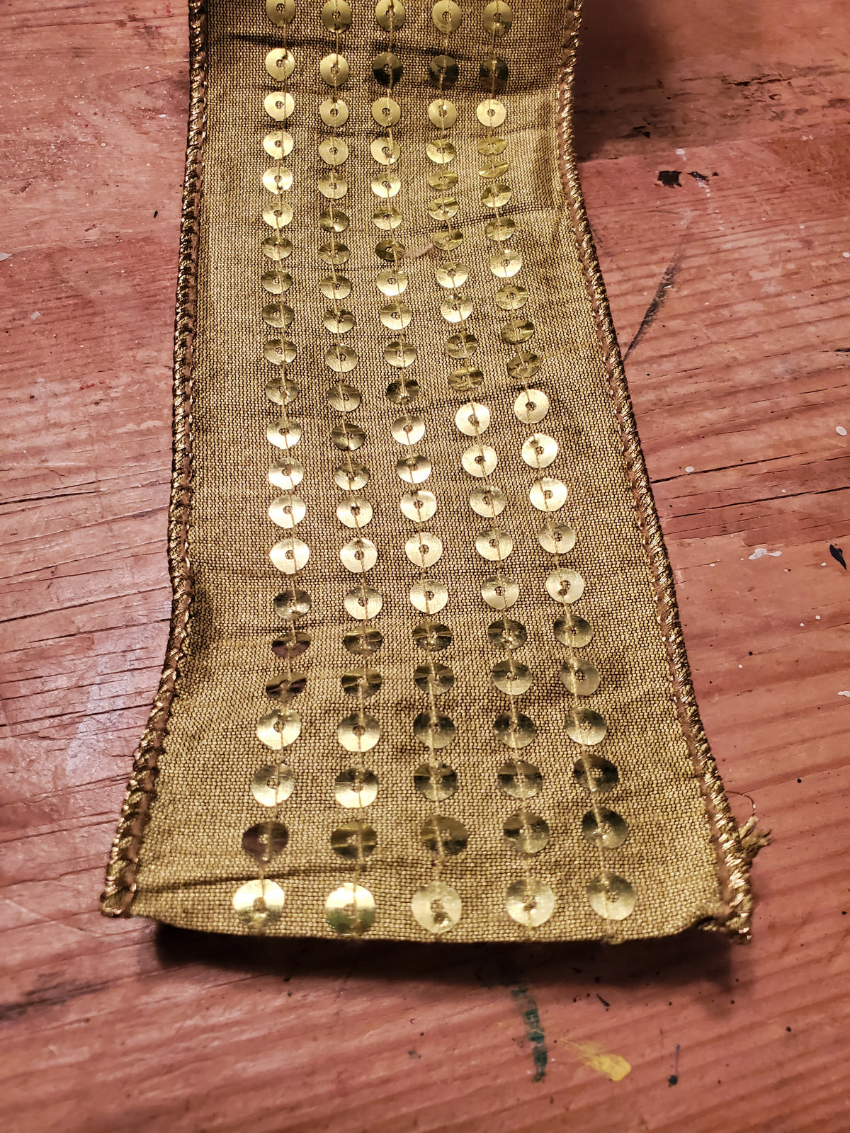 Light Olive Green Sequin Ribbon--2.5&quot; wide